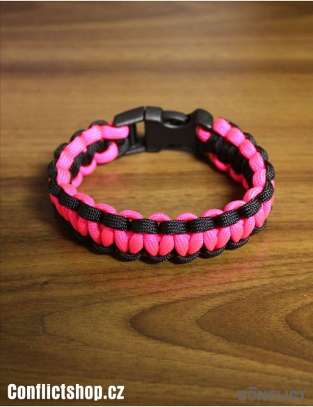 Paracord bracelet Black-pink