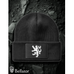 Knitted hat with the symbol of the Czech lion, black