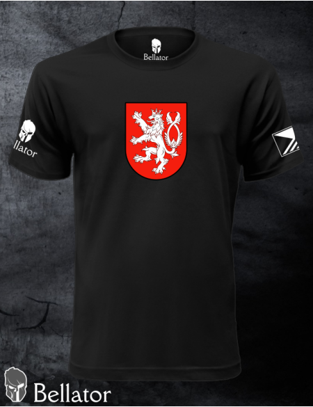 T-shirt CZ Czech lion red logo black