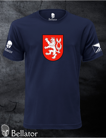 T-shirt CZ Czech lion red logo navy