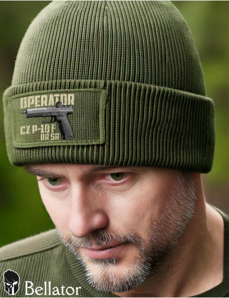 Knitted hat CZ Operator P-10-F-OR-SR black