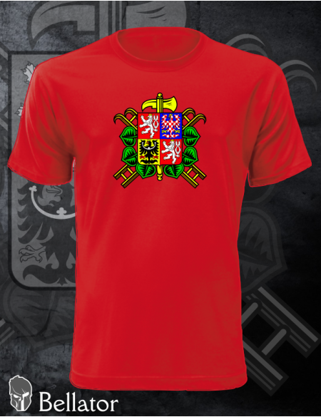 T-shirt Firefighters print front large emblem red