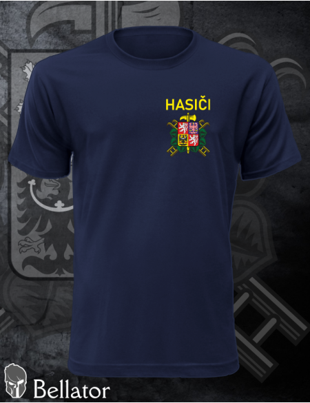 T-shirt Firefighters print left breast navy