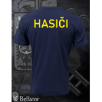 T-shirt Firefighters print left breast text navy