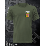 T-shirt Firefighters print left breast olive