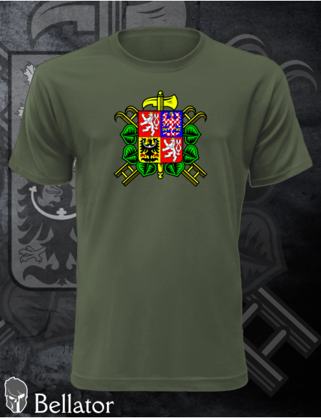 T-shirt Firefighters print front large emblem olive