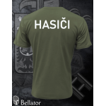 T-shirt Firefighters print front large emblem olive