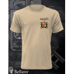T-shirt Firefighters print left breast sand