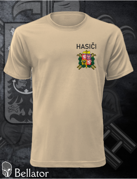T-shirt Firefighters print left breast sand