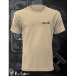 T-shirt Firefighters print left breast text sand