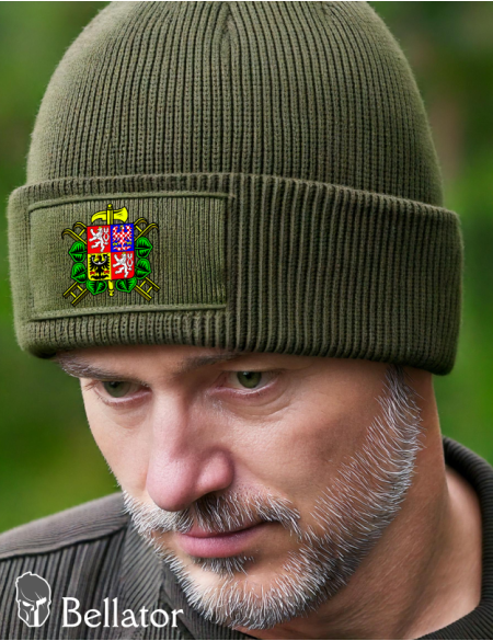 Knitted hat Czech flag black