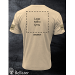 T-shirt with panels for applying patches on the sleeves, designed for team printing