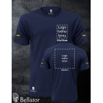 T-shirt with panels for applying patches on the sleeves, designed for team printing