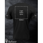T-shirt with panels for applying patches on the sleeves, designed for team printing