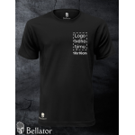 Team cotton T-shirt WITHOUT PATCH with custom print, black