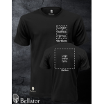 Team cotton T-shirt WITHOUT PATCH with custom print, black