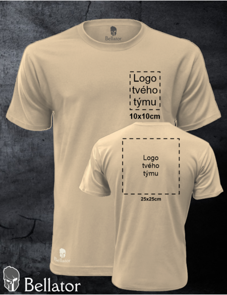 Team cotton T-shirt WITHOUT PATCH with custom print, black