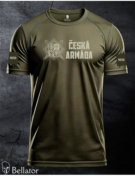 Functional T-shirt with patch Czech Army 04 olive