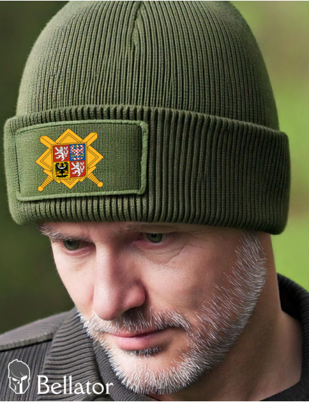 Knitted hat Czech flag black
