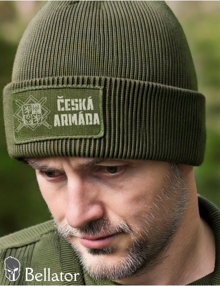 Knitted hat Czech flag black