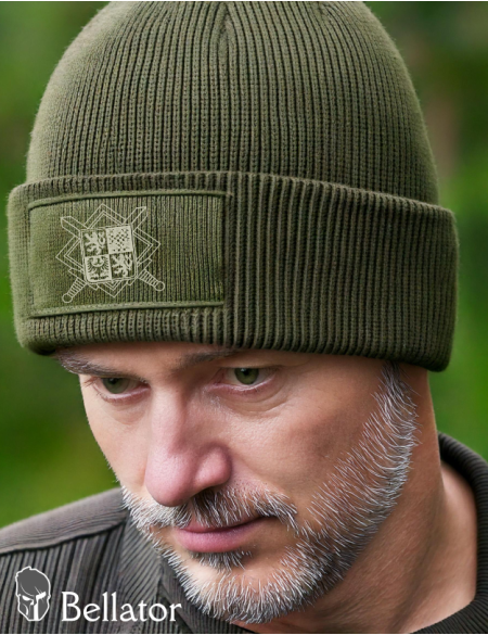 Knitted hat Czech flag black