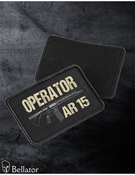 Operator AR 15 patch with Velcro, black