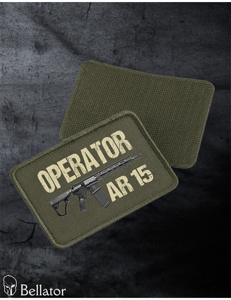 Operator AR 15 patch with Velcro, black