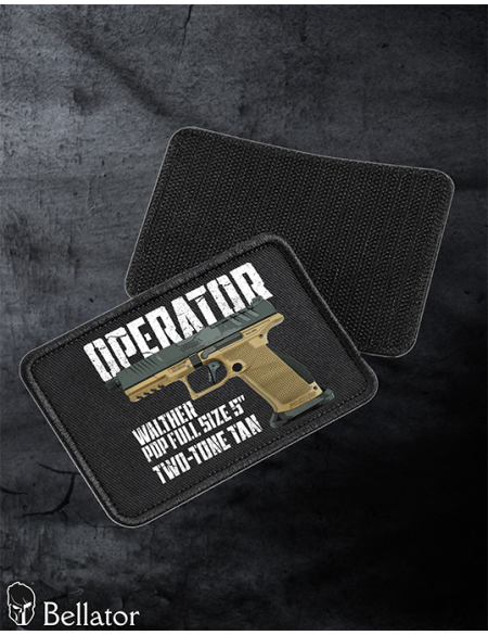 Walther PDP Full Size 5 Two-Tone Tan Patch with Velcro Black
