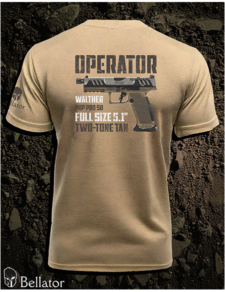 Operator Walther PDP Pro SD Full Size 5.1 Two-Tone Tan Black T-Shirt
