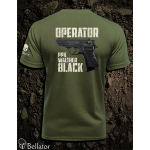 Tričko Operator Walther PPK black olivová L