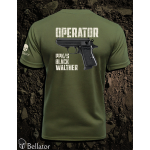 Tričko Operator Walther PPK-s Black olivová XXL