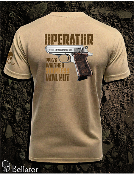 T-shirt Operator Walther PPK-s Stainless Walnut black