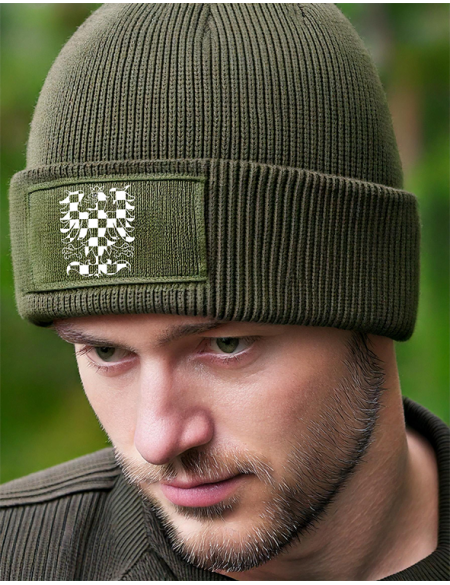 Knitted hat symbol Moravian eagle black