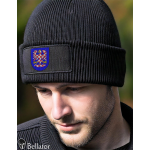 Knitted hat Moravian eagle symbol 02 black