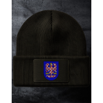 Knitted hat Moravian eagle symbol 02 black