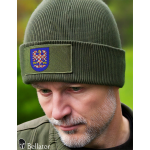 Knitted hat Moravian eagle symbol 02 black