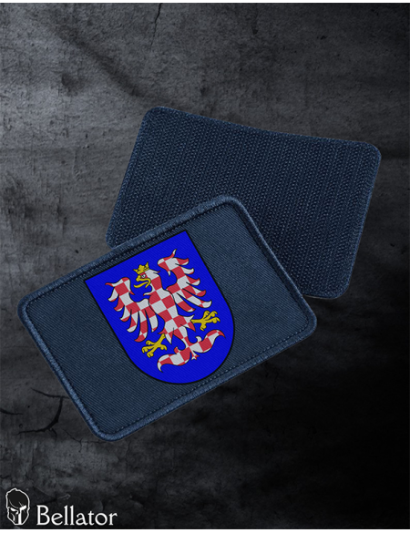 Moravian eagle patch 02 with velcro, black