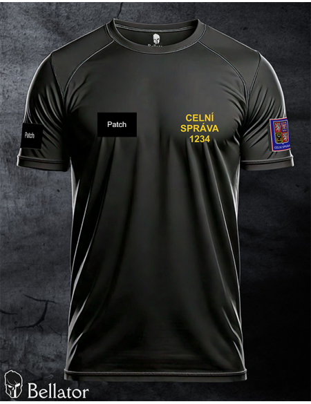 Functional T-shirt with patch Customs Administration 01 black