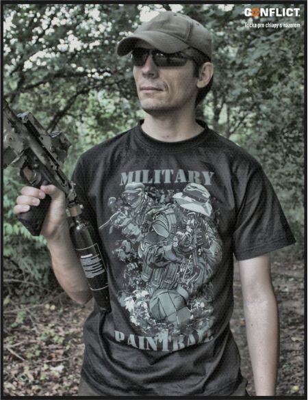 T-shirt Military paintball black XXL