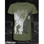 T-shirt Czech flag Olivová S