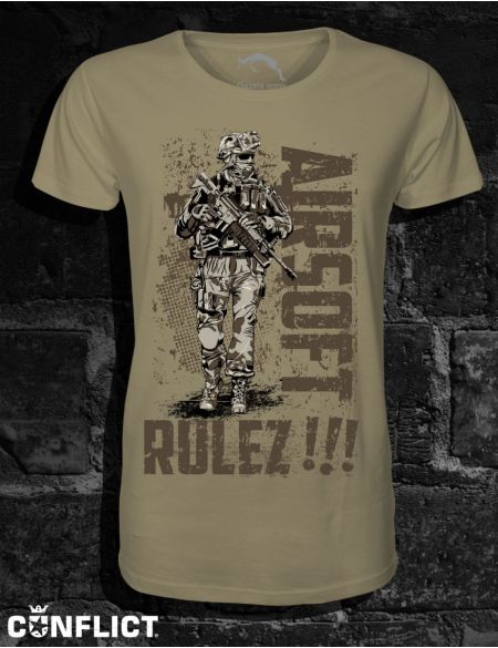 T-shirt Airsoft Rulez khaki women's