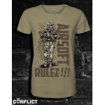 T-shirt Airsoft Rulez khaki women's XXL
