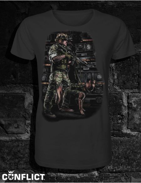 T-shirt Dog Warrior XXL graphite