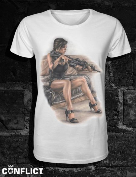 T-shirt Girl Warrior S white
