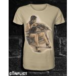 T-shirt Girl Warrior L desert