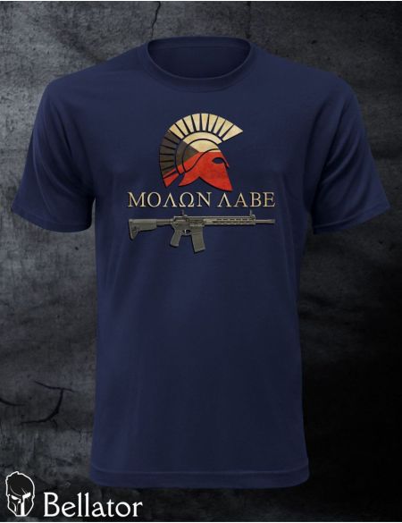 T-shirt Molon Labe M dark blue