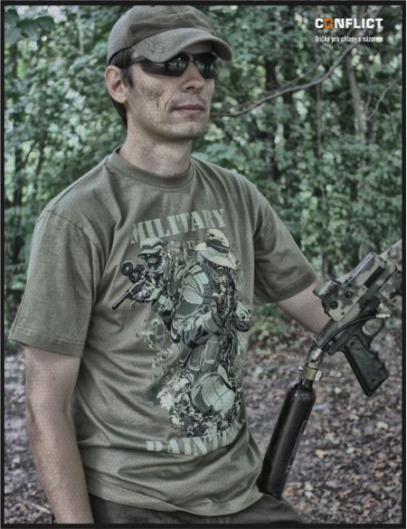 T-shirt Military paintball black