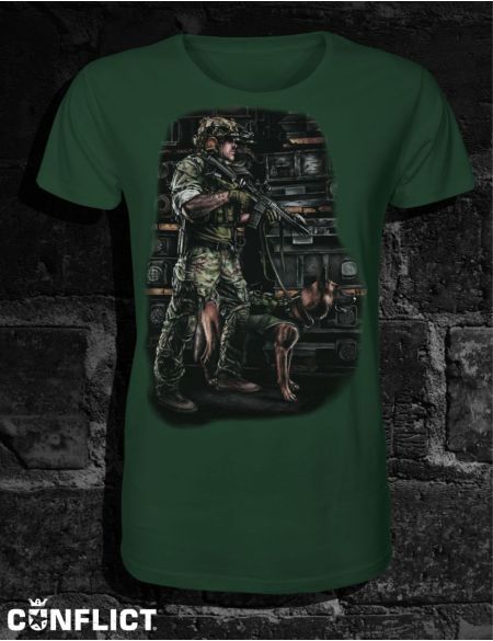 T-shirt Dog Warrior graphite