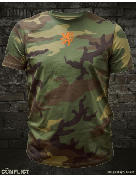 Camouflage T-shirt Czech lion orange (limited edition)