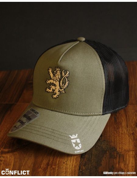 Hat with a lion mesh Conflict Olive